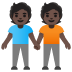 🧑🏿‍🤝‍🧑🏿 people holding hands: dark skin tone display on Google